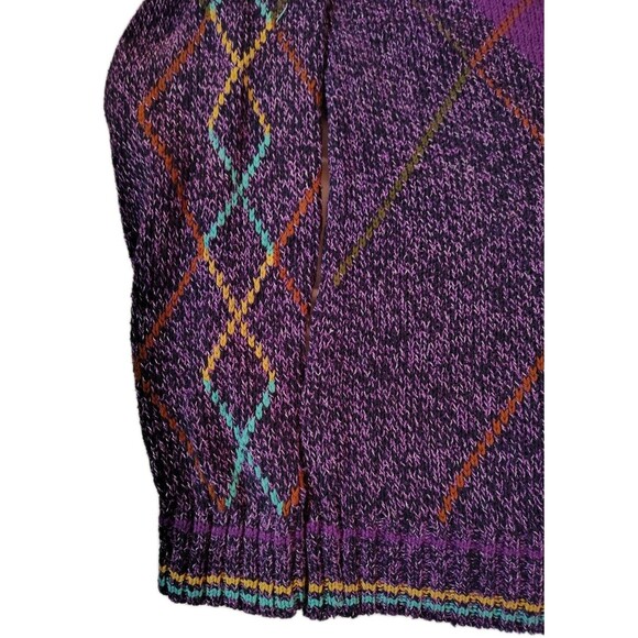 VINTAGE 90's COLOURS by ALEXANDER JULIAN COLORFUL SWEATER Medium Linen & Cotton - Picture 2 of 6